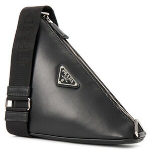 Prada leather bag triangle black shoulder
